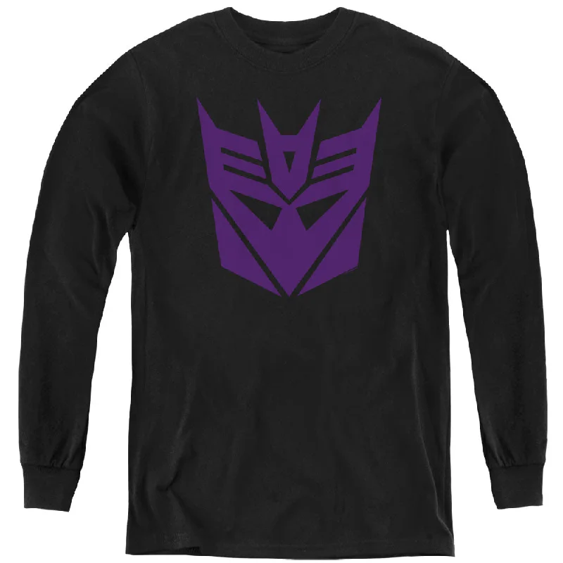 Daily Deals Transformers Kids Long Sleeve Shirt Purple Decepticon Logo Black Tee