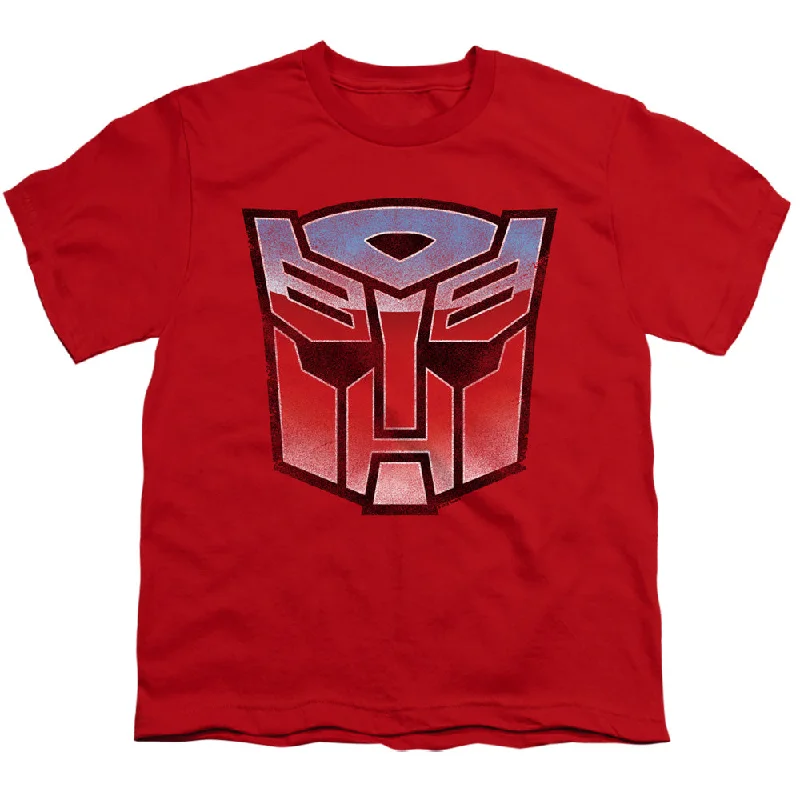 New Deals Transformers Kids T-Shirt Blue and Red Autobot Logo Red Tee