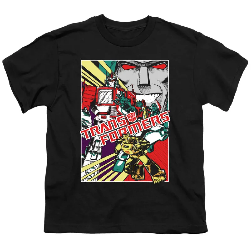 Savings Bonanza Transformers Kids T-Shirt Comic Poster Black Tee