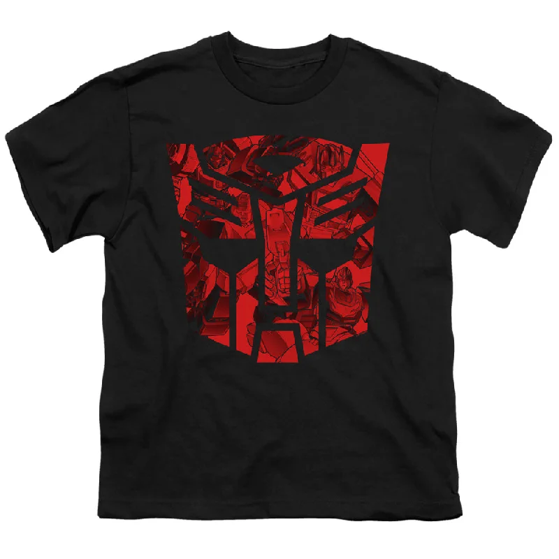 Huge Discounts Transformers Kids T-Shirt Imprinted Autobot Logo Black Tee
