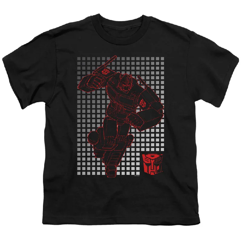 Loyalty Reward Transformers Kids T-Shirt Optimus Prime Grid Black Tee