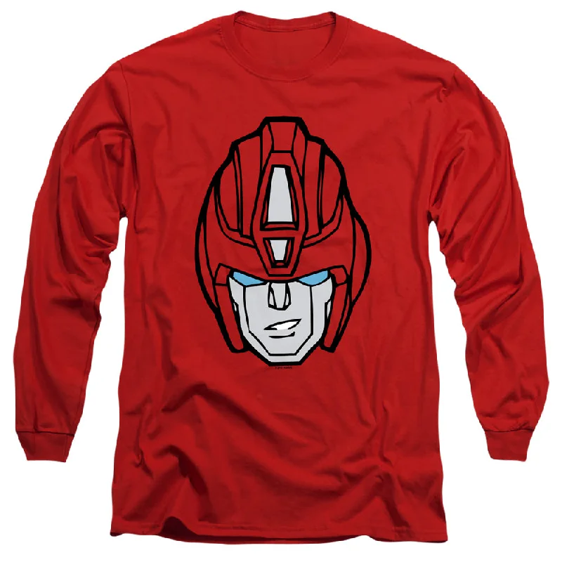 Exclusive Savings Transformers Long Sleeve T-Shirt Hot Rod Face Red Tee