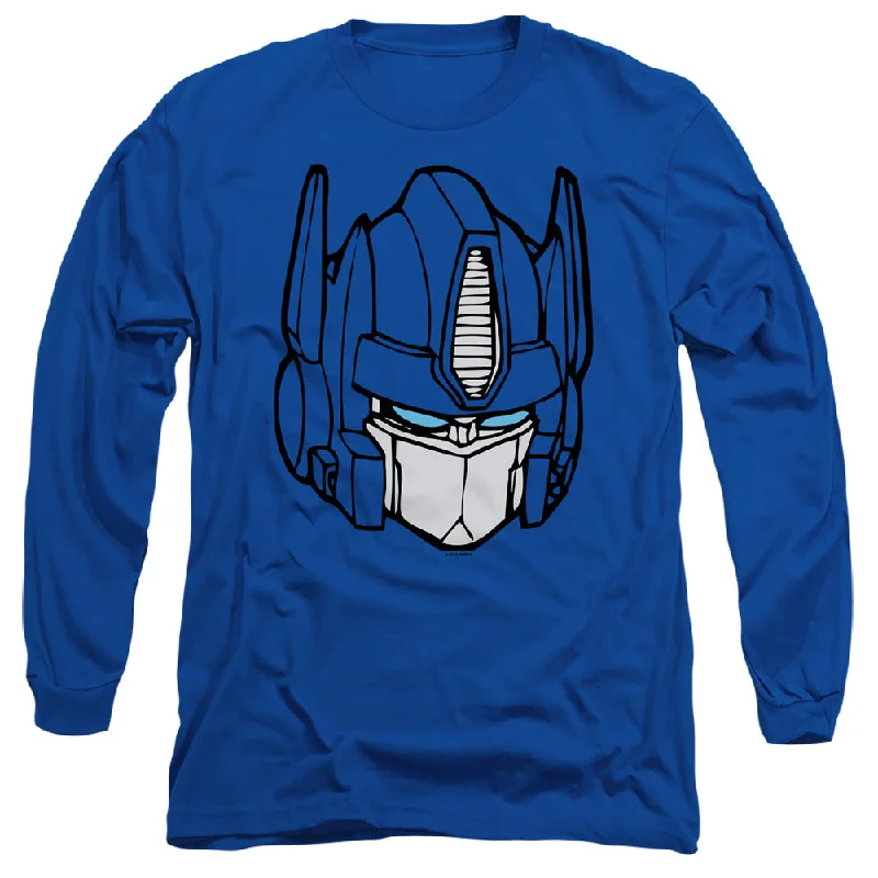 Special Buy Transformers Long Sleeve T-Shirt Optimus Prime Face Royal Tee