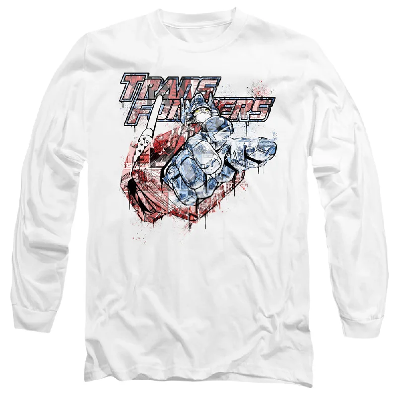 Big Discounts Transformers Long Sleeve T-Shirt Spray Paint White Tee