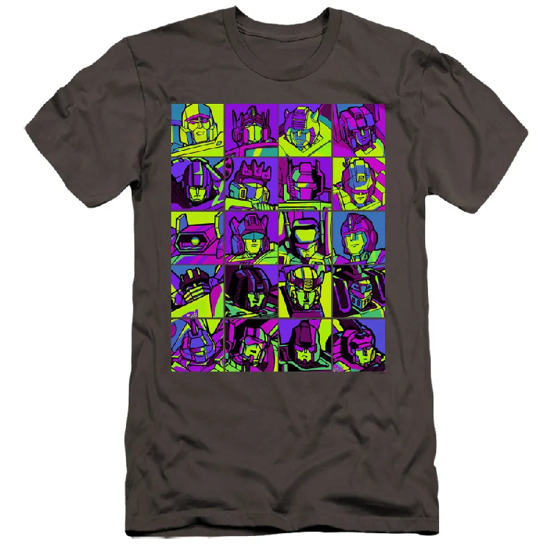 Daily Deals Transformers Premium Canvas T-Shirt Character Faces Charcoal