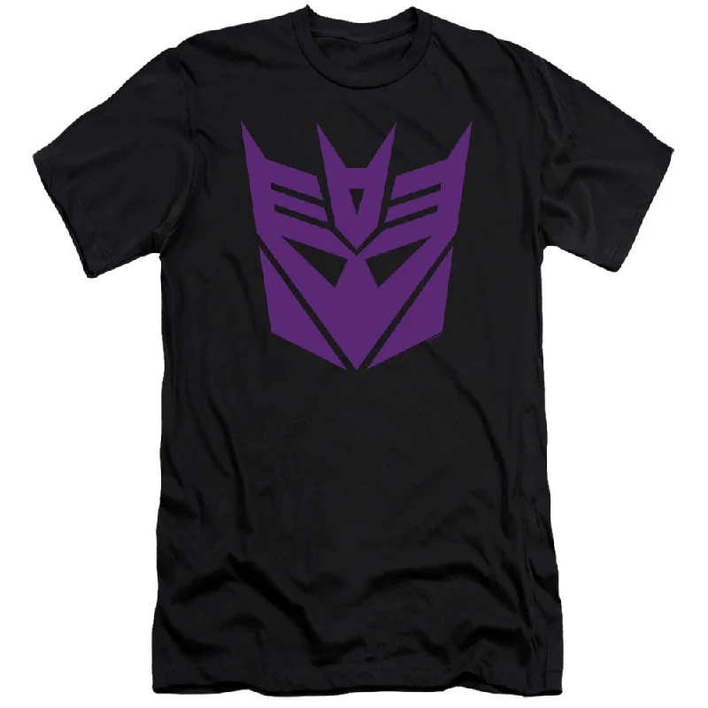 Act Fast Transformers Premium Canvas T-Shirt Purple Decepticon Logo Black