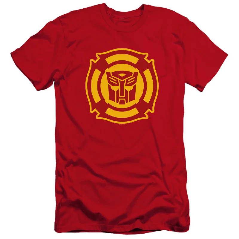 Weekend Flash Sale Transformers Premium Canvas T-Shirt Rescue Bots Logo Red Tee