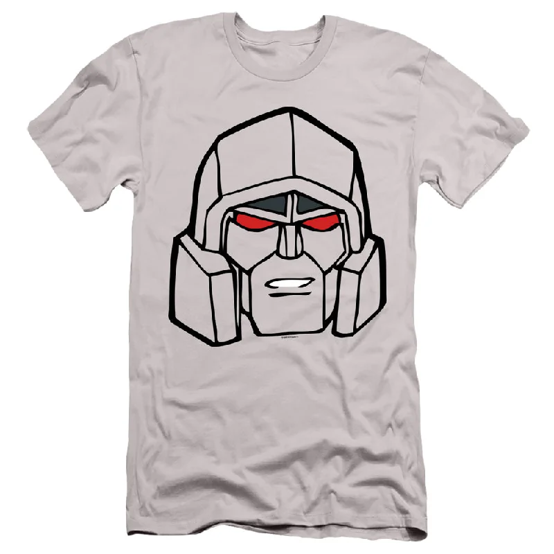 Value Deals Transformers Slim Fit T-Shirt Megatron Face Silver Tee