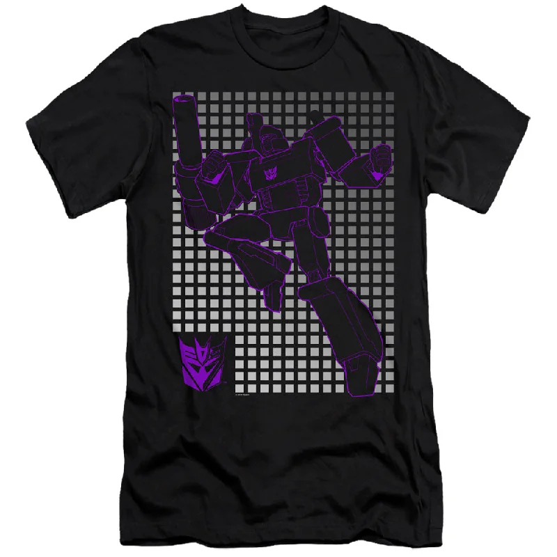 Online Only Transformers Slim Fit T-Shirt Megatron Grid Black Tee