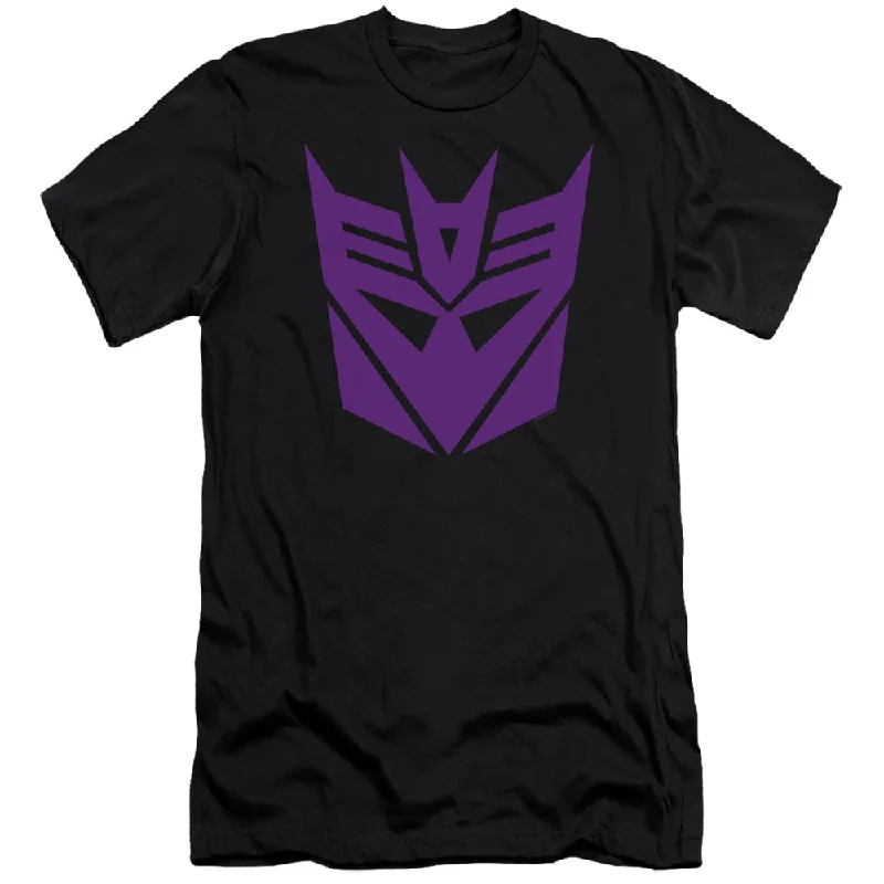 Big Discounts Transformers Slim Fit T-Shirt Purple Decepticon Logo Black Tee