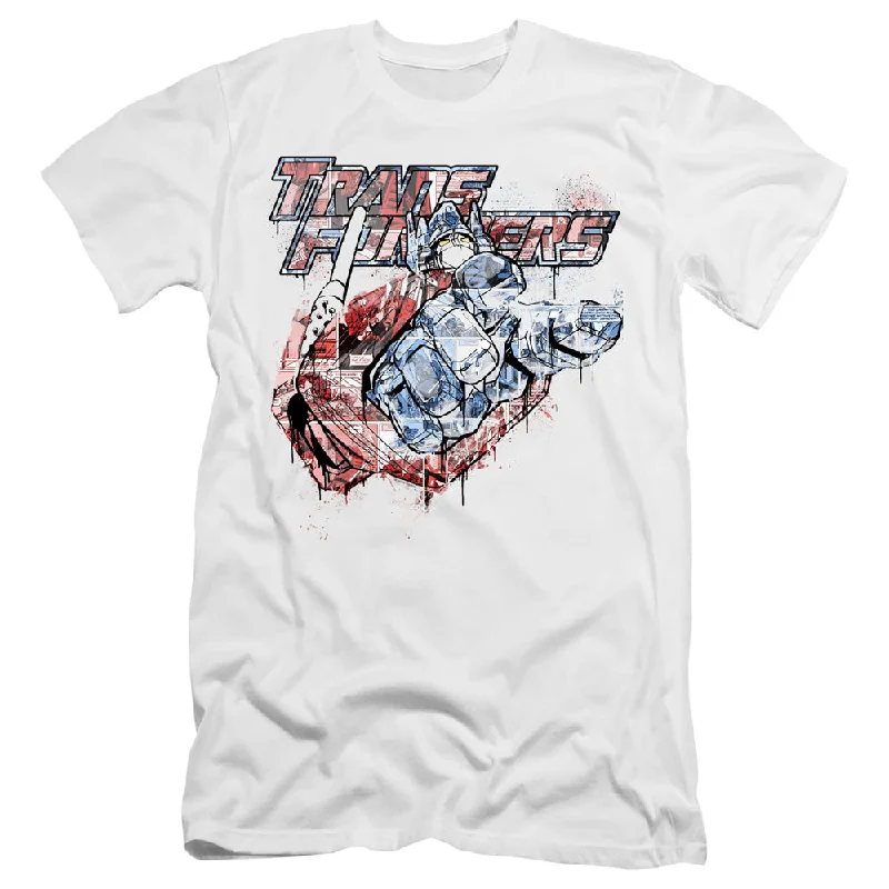 Low Prices Transformers Slim Fit T-Shirt Spray Paint White Tee