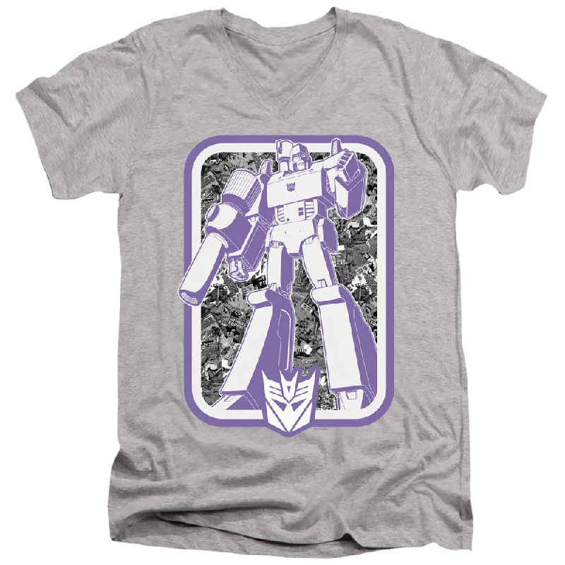 Amazing Deals Transformers Slim Fit V-Neck Megatron Stance Heather