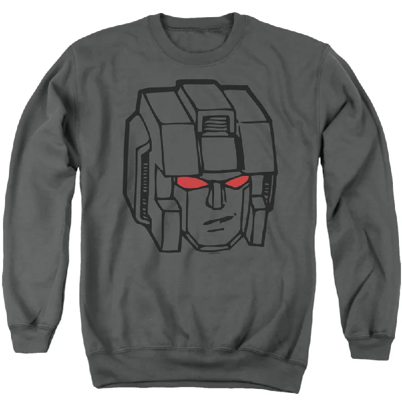Shop and Save Transformers Sweatshirt Starscream Face Charcoal Pullover