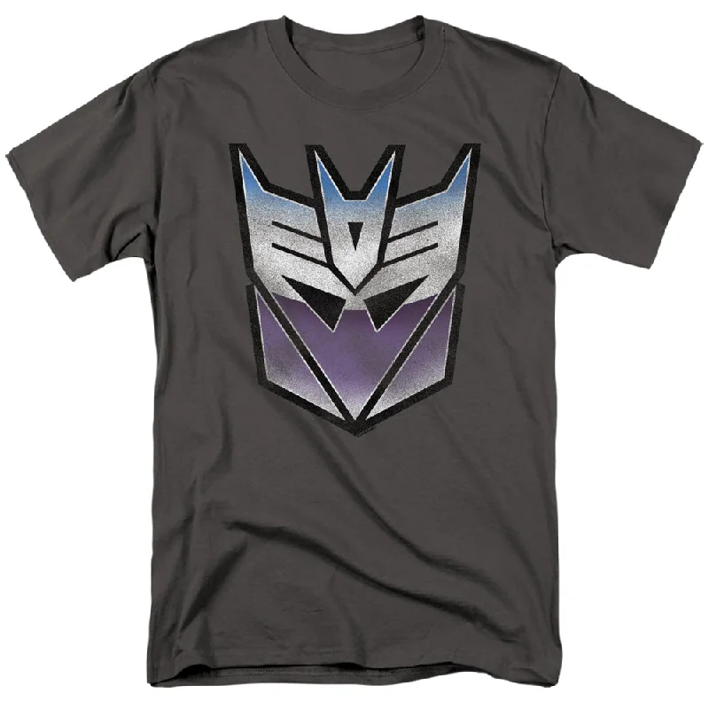 Shop and Save Transformers T-Shirt Blue and Purple Decepticon Charcoal Tee