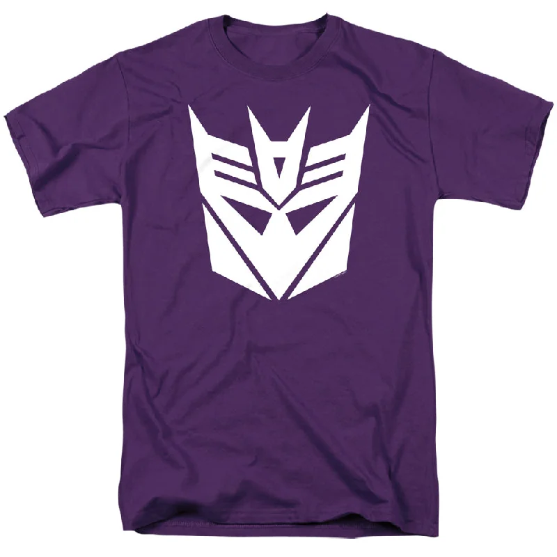 Closeout Transformers T-Shirt White Decepticon Logo Purple Tee