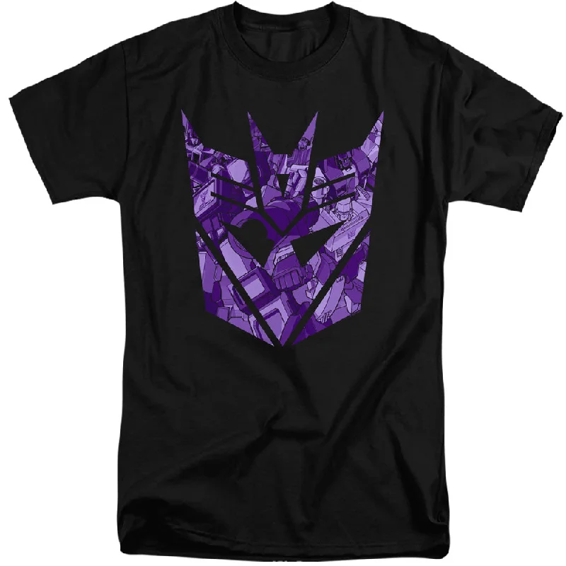 Weekend Deal Transformers Tall T-Shirt Imprinted Decepticon Logo Black Tee