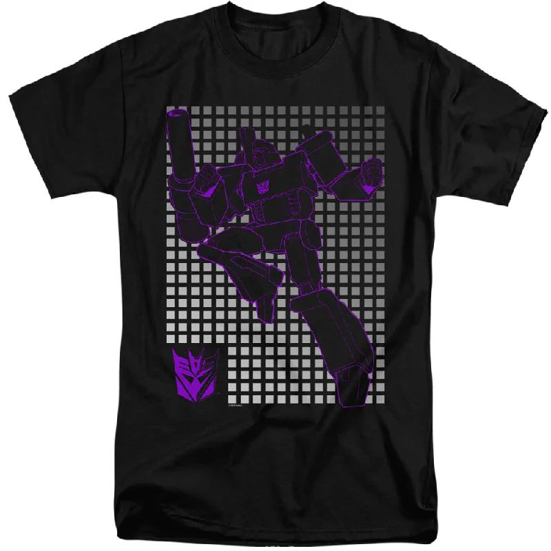 Can't Miss Transformers Tall T-Shirt Megatron Grid Black Tee