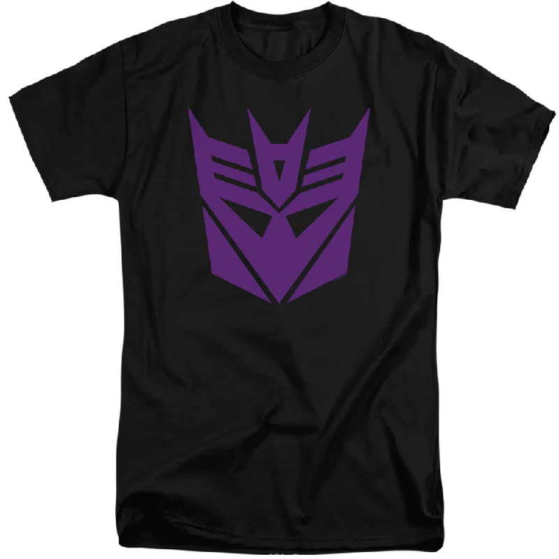 Deal Alert Transformers Tall T-Shirt Purple Decepticon Logo Black Tee