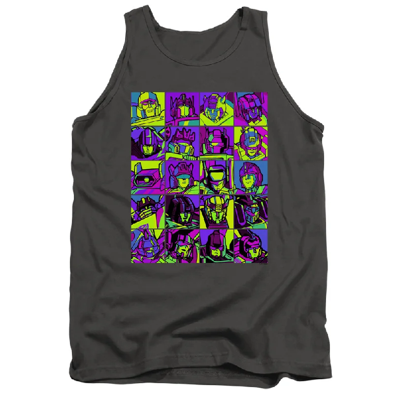 Savings Alert Transformers Tanktop Character Faces Charcoal Tank