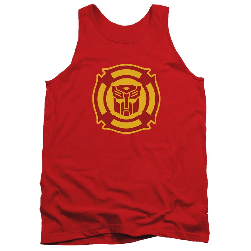 Season Finale Sale Transformers Tanktop Rescue Bots Logo Red Tank