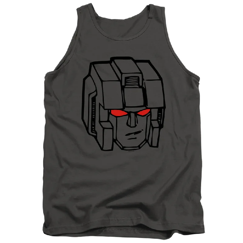 YEAR-End Clearance Transformers Tanktop Starscream Face Charcoal Tank