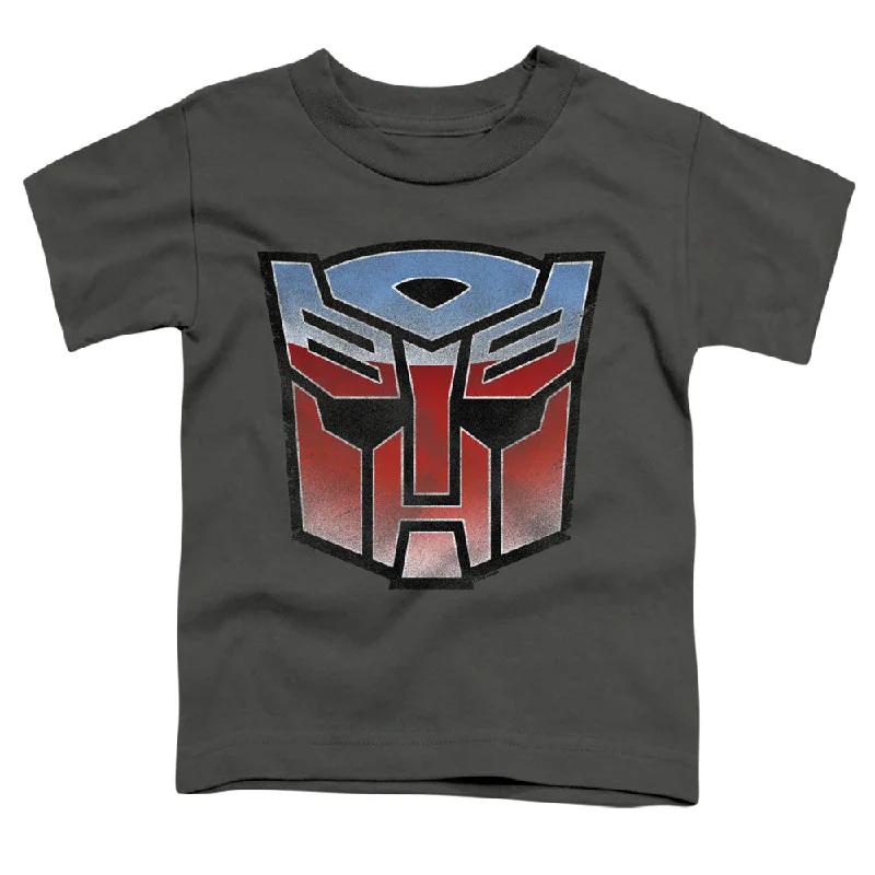 Deal of the Week Transformers Toddler T-Shirt Blue and Red Autobot Logo Charcoal Tee