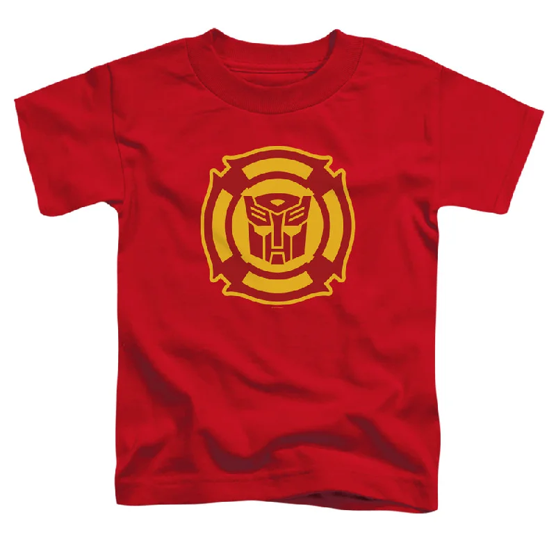 Year-End Sale Transformers Toddler T-Shirt Rescue Bots Logo Red Tee