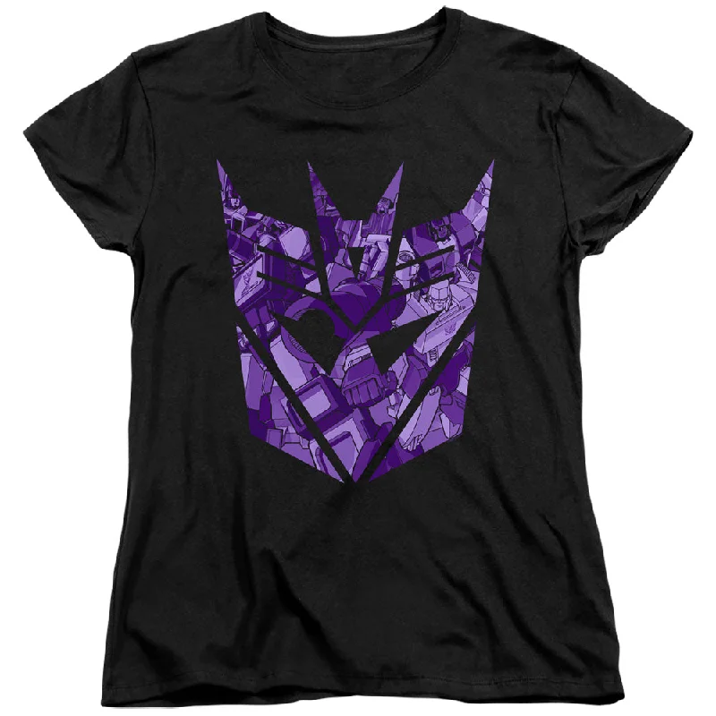 Overstock Sale Transformers Womens T-Shirt Imprinted Decepticon Logo Black Tee