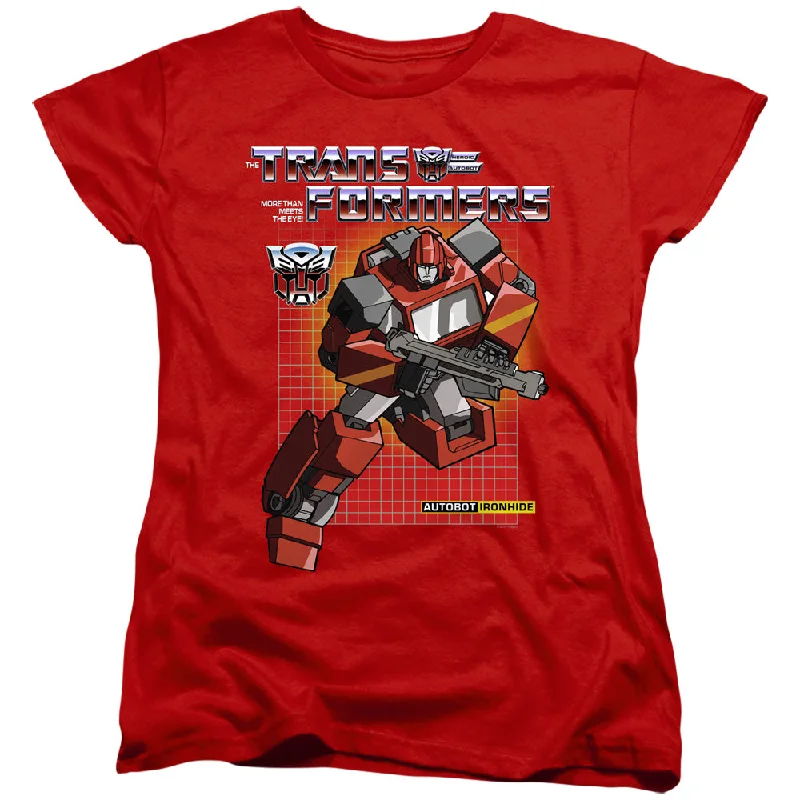 Weekend Deal Transformers Womens T-Shirt Ironhide Red Tee