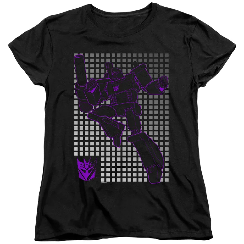 Weekend Special Transformers Womens T-Shirt Megatron Grid Black Tee
