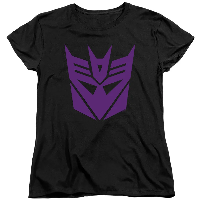 Crazy Deals Transformers Womens T-Shirt Purple Decepticon Logo Black Tee