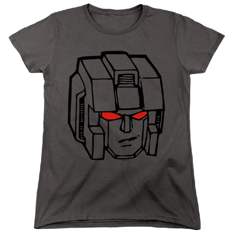 Incredible Offers Transformers Womens T-Shirt Starscream Face Charcoal Tee