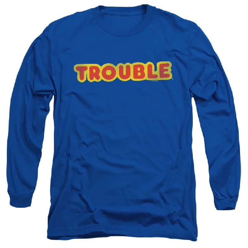 Massive Deals Trouble Long Sleeve T-Shirt Vintage Logo Royal Tee