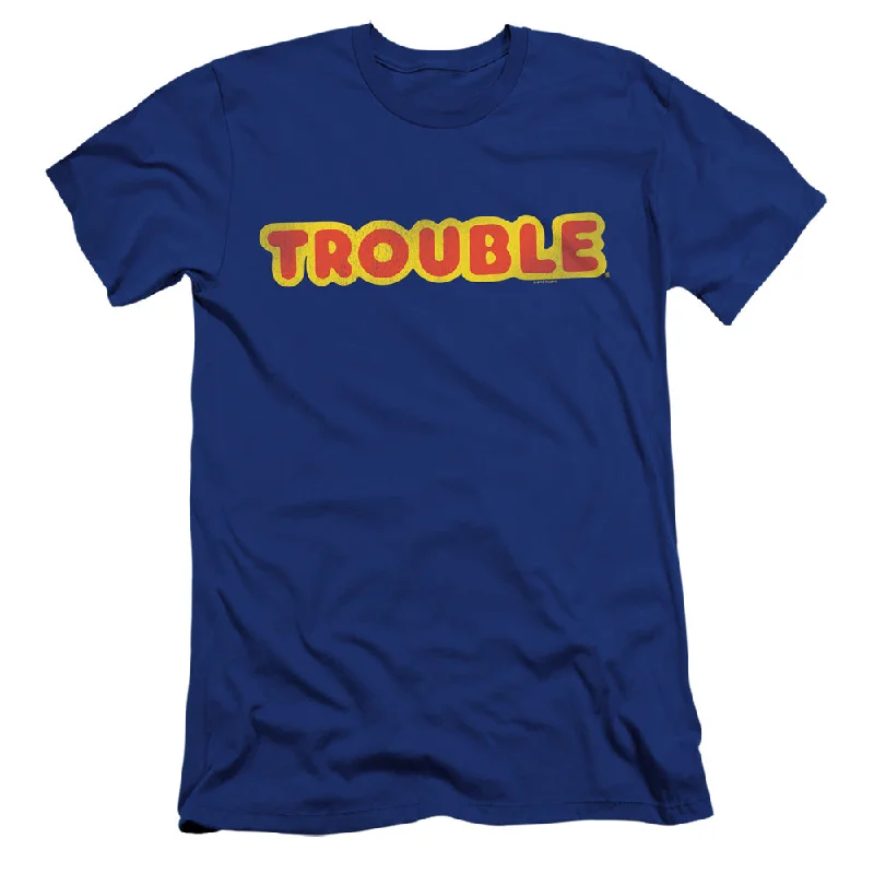 New Markdowns Trouble Premium Canvas T-Shirt Vintage Logo Royal Tee