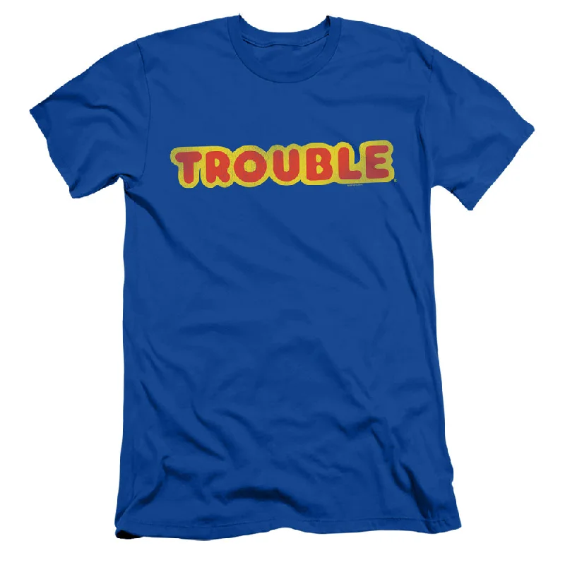 Price Cut Trouble Slim Fit T-Shirt Vintage Logo Royal Tee