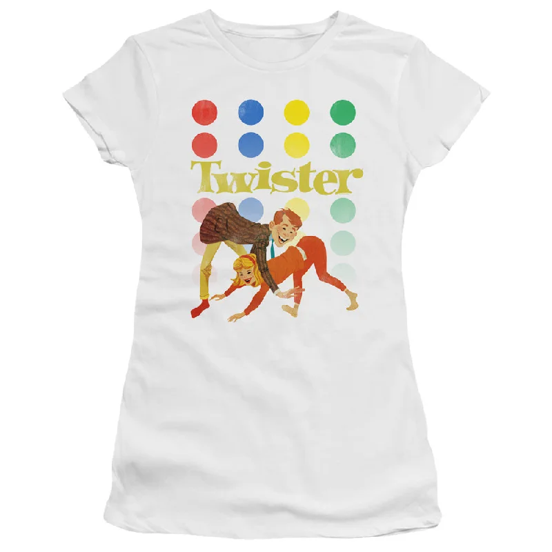 Shop and Save Twister Juniors T-Shirt Old School White Premium Tee