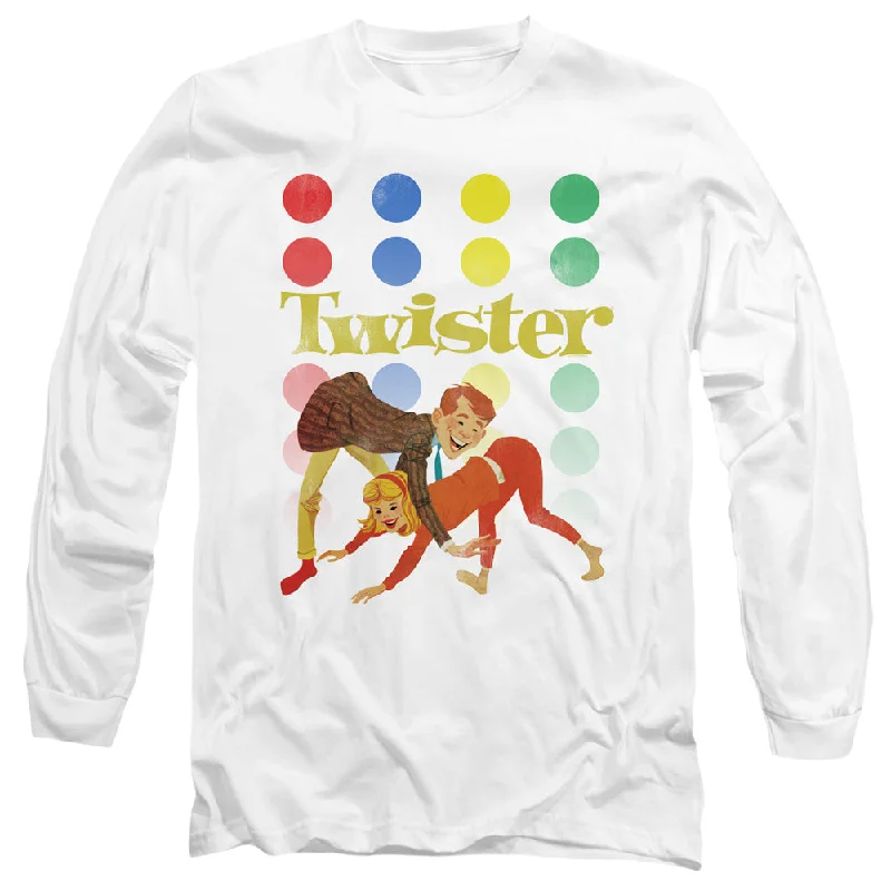 Price Reduction Twister Long Sleeve T-Shirt Old School White Tee