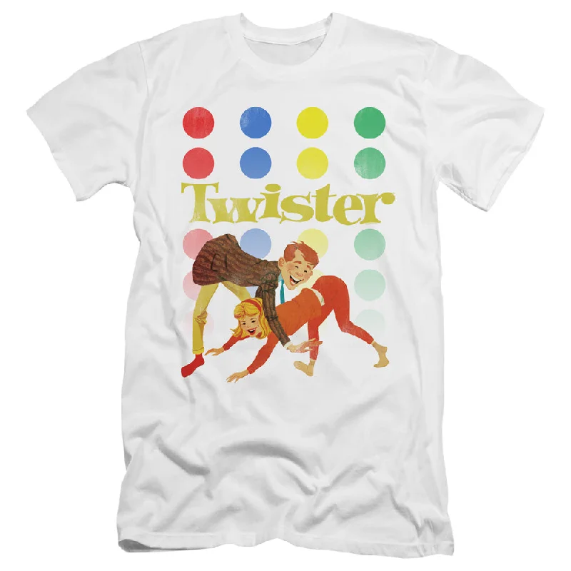 Steals and Deals Twister Slim Fit T-Shirt Old School White Tee