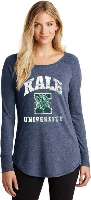 Grand Opening Sale Womens Yoga T-shirt Kale University Darks Long Sleeve Tunic