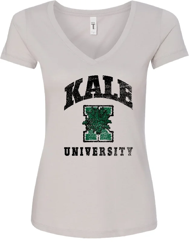 Season Finale Sale Womens Yoga T-shirt Kale University Lights Blended V-neck