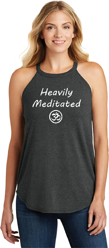 Price Drop Alert Womens Yoga Tank Top Heavily Meditated with Om Rocker Tanktop