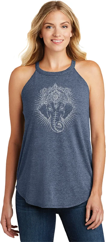 Steals and Deals Womens Yoga Tank Top Iconic Ganesha Triblend Rocker Tanktop