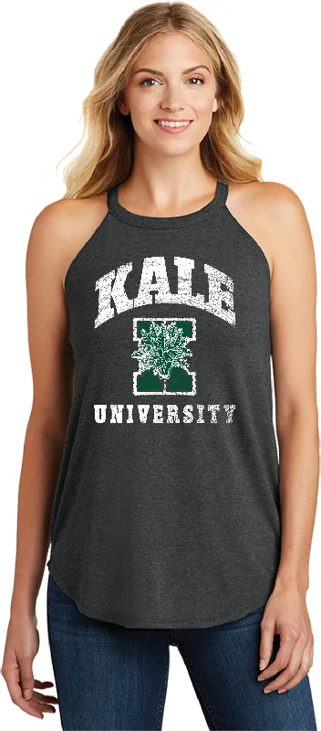 Anniversary Sale Womens Yoga Tank Top Kale University Darks Triblend Rocker Tanktop