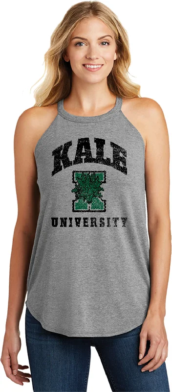 Midnight Sale Womens Yoga Tank Top Kale University Lights Triblend Rocker Tanktop