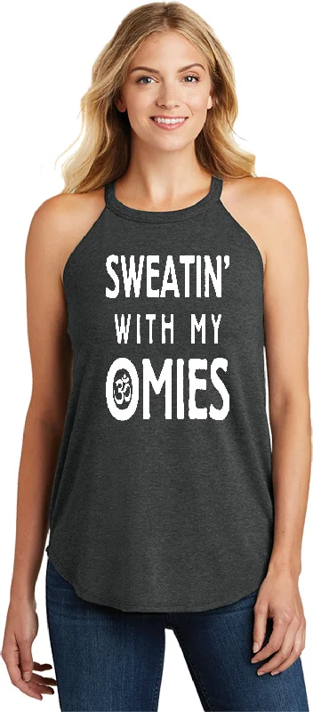 Weekend Special Womens Yoga Tank Top Sweating With My Omies Triblend Rocker Tanktop