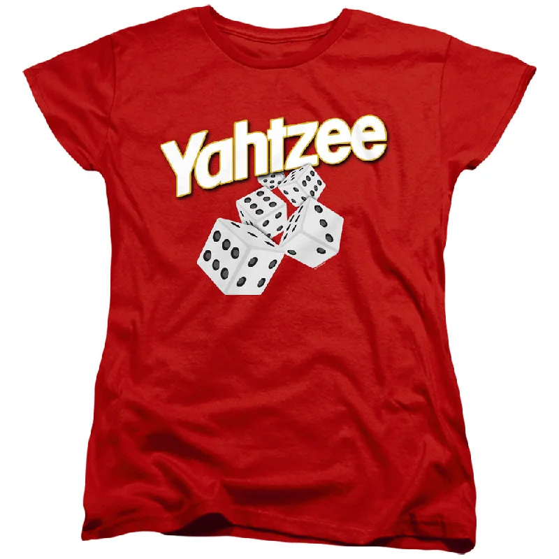 Exclusive Offers Yahtzee Womens T-Shirt Dice Red Tee