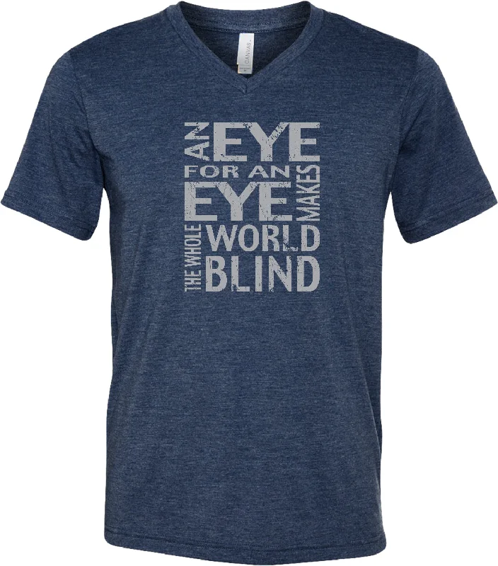 One-DAY Sale Yoga T-shirt An Eye for an Eye Lightweight Triblend V-neck