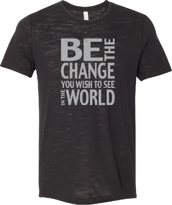 Extra Savings Yoga T-shirt Be The Change Burnout Tee