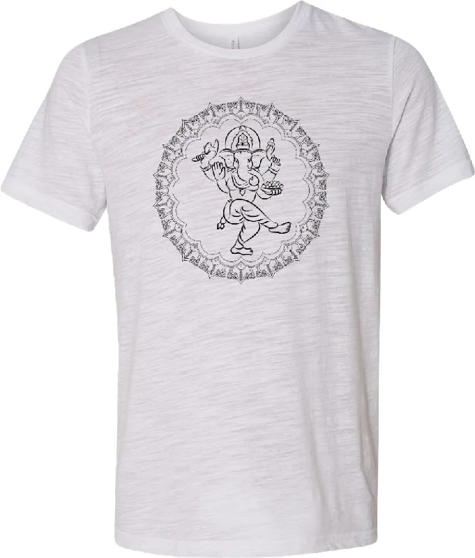 While Supplies Last Yoga T-shirt Circle Ganesha Black Print Burnout Tee