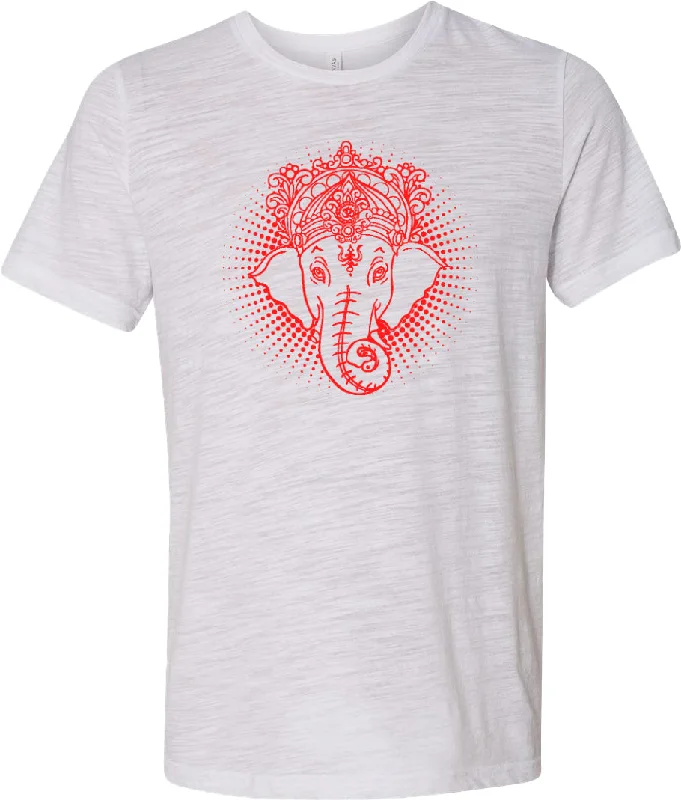 Clearance Event Yoga T-shirt Red Iconic Ganesha Burnout Tee